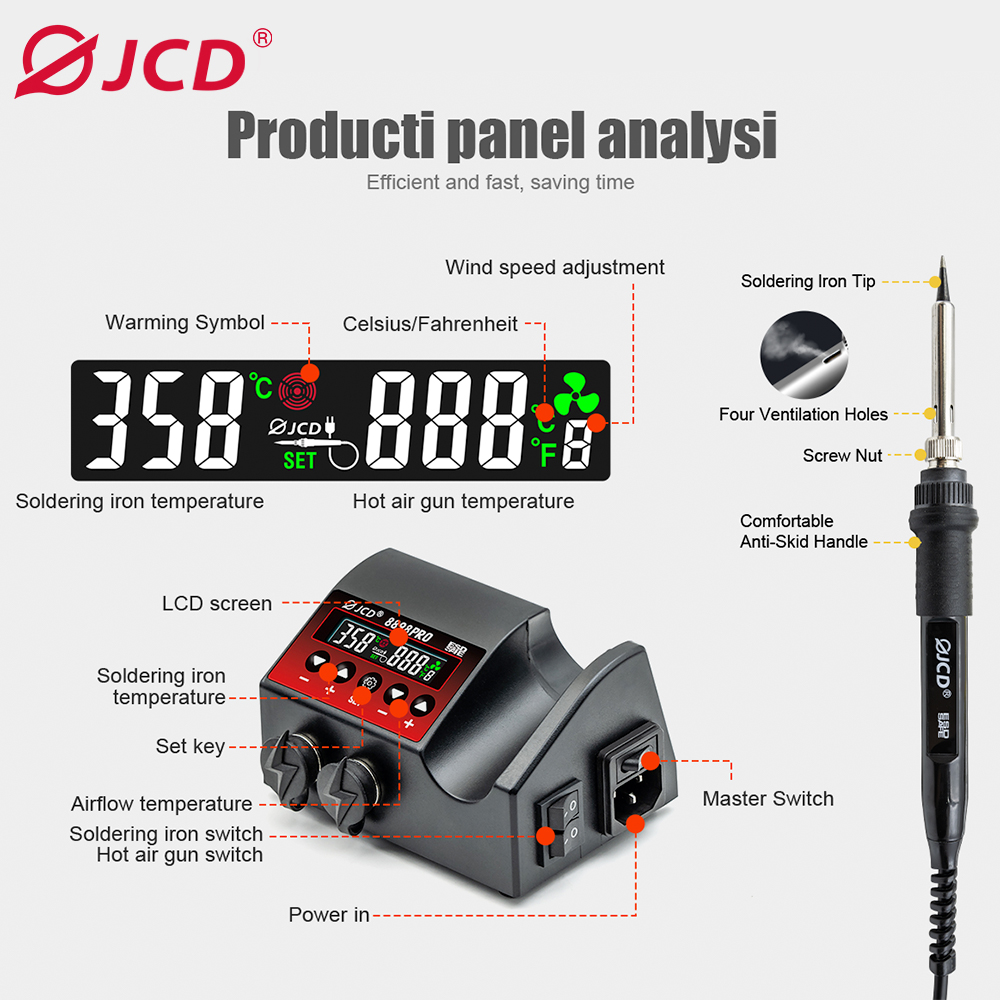 JCD-Station de Soudage 2 en 1  - 2 In 1 Soldering Rework Station 750W avis et prix